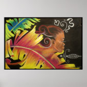 Fire - Black Art Print (Voorkant)