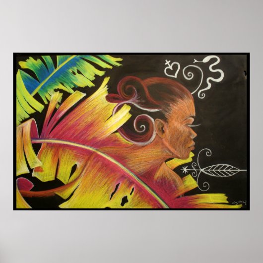 Fire - Black Art Print (Voorkant)