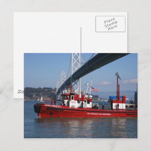 Fire Boat One - San Francisco Briefkaart (Voorkant / Achterkant)