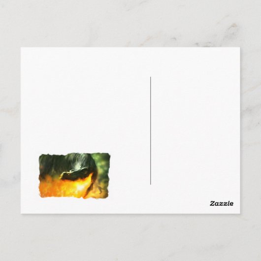 Fire-Breathing Dinosaur of Dragon van Michael Mahe Briefkaart (Achterkant)