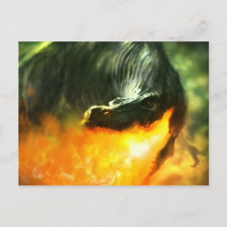 Fire-Breathing Dinosaur of Dragon van Michael Mahe Briefkaart