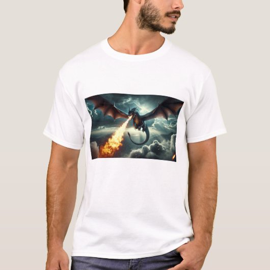 Fire-Breathing Dragon Graphic T-shirt (Voorkant)