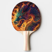 Fire Breathing Dragon Personalized Tafeltennisbatje (Achterkant)