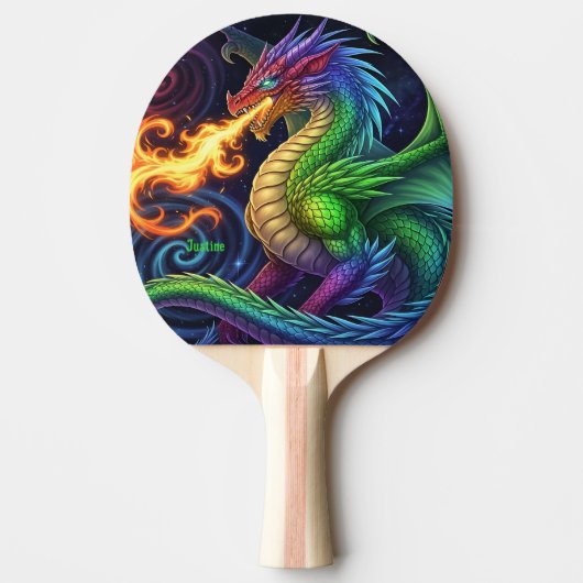 Fire Breathing Dragon Personalized Tafeltennisbatje (Voorkant)