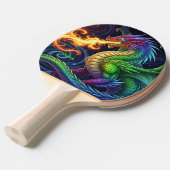 Fire Breathing Dragon Personalized Tafeltennisbatje (Voorkant Gekanteld)