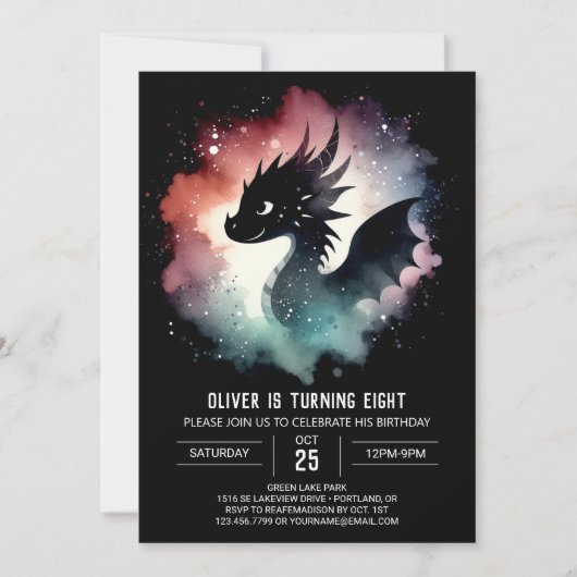 Fire Breathing Dragon Verjaardag Digitaal Kaart (Voorkant)