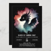 Fire Breathing Dragon Verjaardag Digitaal Kaart (Voorkant / Achterkant)