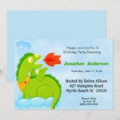 Fire Breathing Dragon Verjaardag uitnodiging (Voorkant / Achterkant)