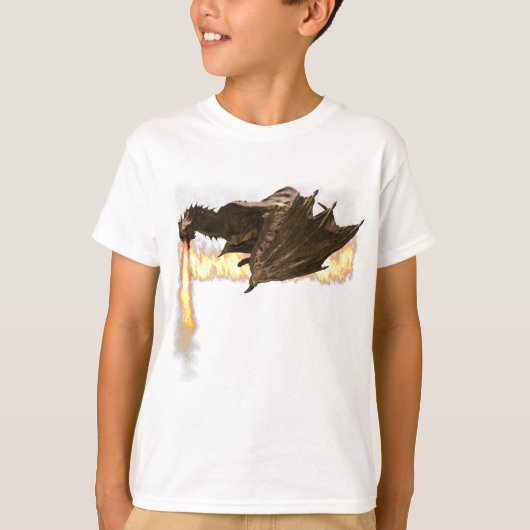 Fire Breathing Dragon Wyvern T-shirt (Voorkant)