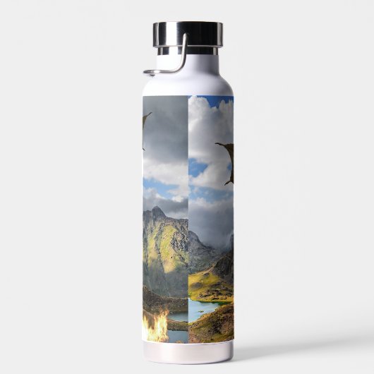 Fire Breathing Dragon Wyvern Waterfles (Rechts)