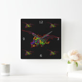 Fire Breathing Flying Dragons Vierkante Klok (Huis)