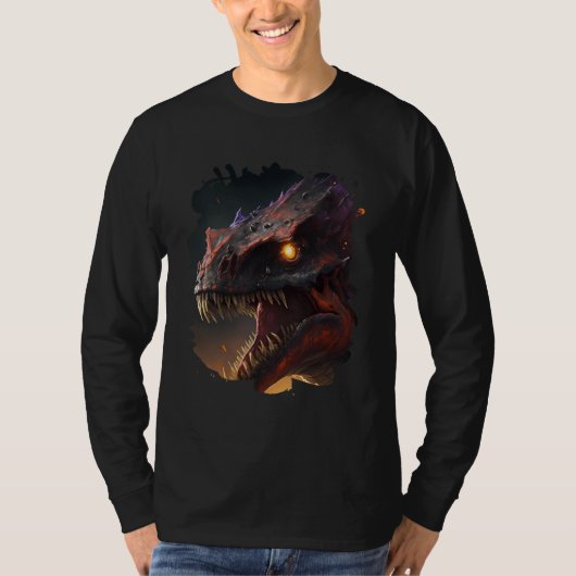 Fire breathing giant the fearsome dinosaur t-shirt (Voorkant)