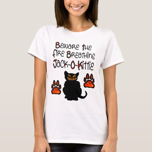 Fire Breathing Jack-O-Kittie T-shirt (Voorkant)
