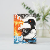 Fire Breathing Loon Melting Ice Briefkaart (Staand voorkant)