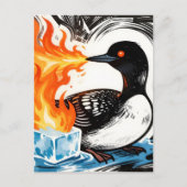 Fire Breathing Loon Melting Ice Briefkaart (Voorkant)