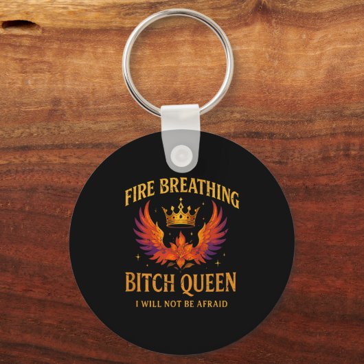 Fire Breathing Queen I Will Not Be Afraid Fantasy Sleutelhanger (Voorkant)