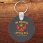 Fire Breathing Queen I Will Not Be Afraid Fantasy Sleutelhanger (Voorkant)