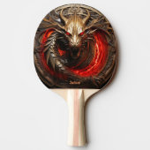 Fire Breathing Red Dragon Personalized Tafeltennisbatje (Achterkant)