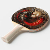 Fire Breathing Red Dragon Personalized Tafeltennisbatje (Voorkant Gekanteld)