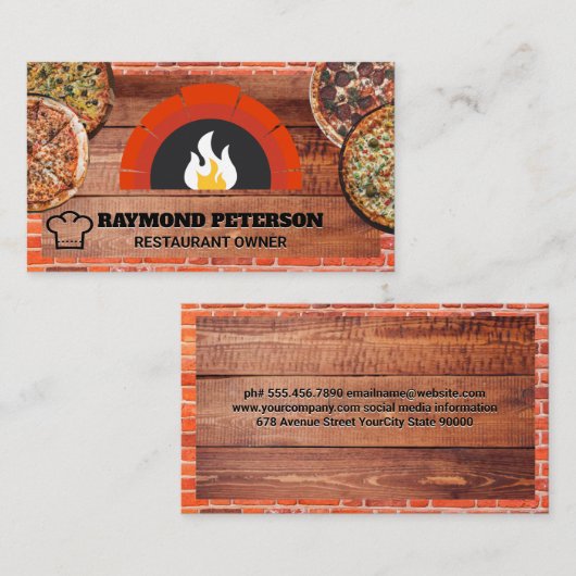 Fire Brick Oven | Pizza Pies Visitekaartje (Voorkant / Achterkant)