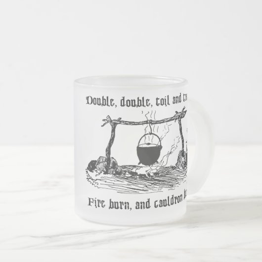 Fire Burn Cauldron Bubble Shakespeare Quote Matglas Koffiemok (Voorkant rechts)