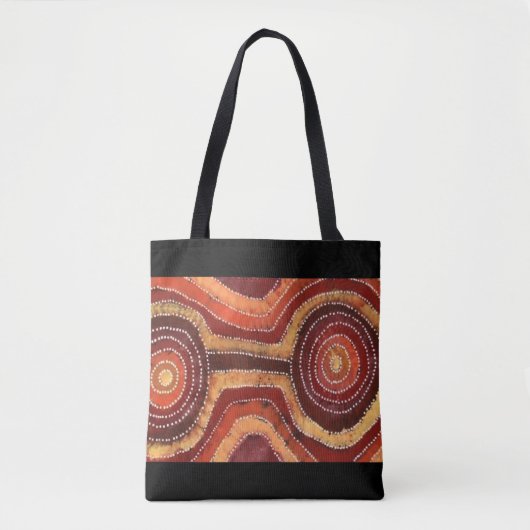 Fire Camp Aboriginal Art Canvas tas (Voorkant)