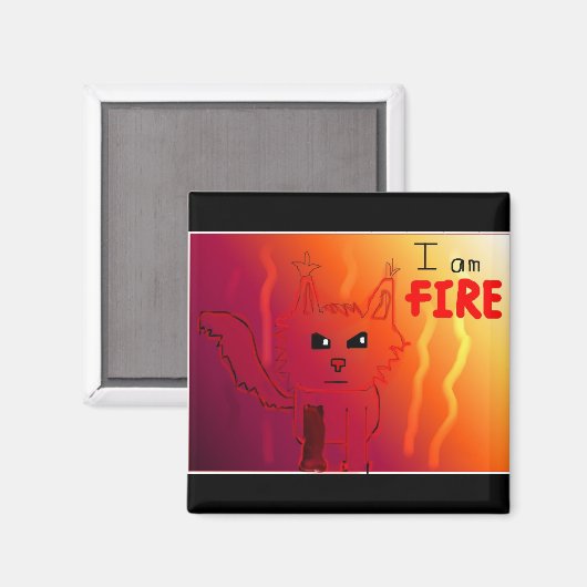 Fire Cat Magnet (Voorkant / Achterkant)