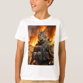 Fire Cat ontwerp kinder T-shirt (Voorkant)