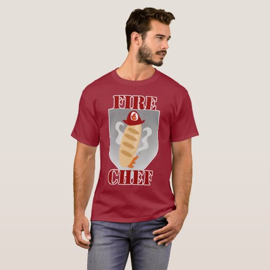 Fire Chef Funny Cooking Time Design T-shirt (Voorkant volledig)