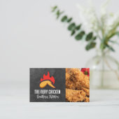 Fire Chicken Wing Logo | Fried Chicken Visitekaartje (Staand voorkant)