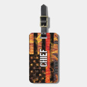 Fire Chief Firefighter Flag Bagagelabel (Voorkant verticaal)