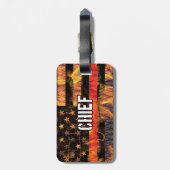 Fire Chief Firefighter Flag Bagagelabel (Achterkant verticaal)