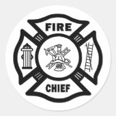 Fire Chief Ronde Sticker (Voorkant)