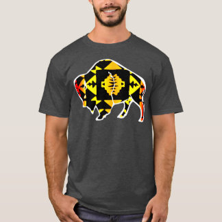 Fire Color Native Print Buffalo T-shirt