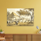 Fire Company's House and Engine, Yokuhama, uit 'N Canvas Afdruk (Insitu (Woonkamer))