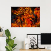 Fire Dancer Fantasy Art Poster (Thuiskantoor)
