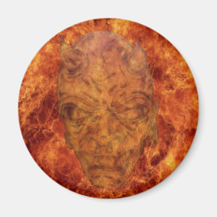 Fire Demon Round Magnet