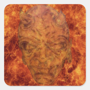 Fire Demon Square Stickers
