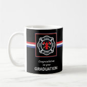 Fire Department Academy Afstuderen Emblem op Black Koffiemok (Links)