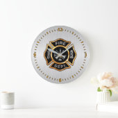 Fire Department Badge Gold and Silver Grote Klok (Huis)