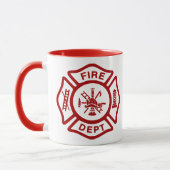 Fire Department Badge met aangepaste kleuren Mok (Links)