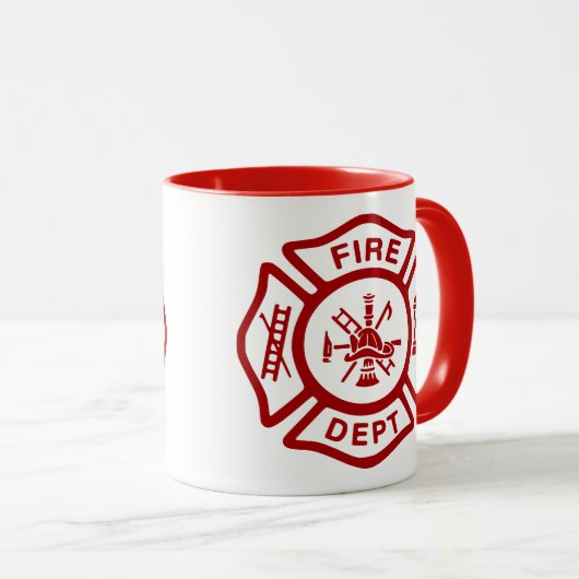 Fire Department Badge met aangepaste kleuren Mok (Voorkant rechts)