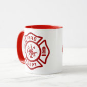 Fire Department Badge met aangepaste kleuren Mok (Voorkant links)