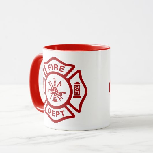 Fire Department Badge met aangepaste kleuren Mok (Voorkant links)
