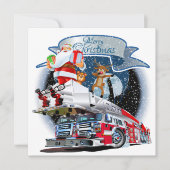 Fire Department Christmas HD Print Kaart (Voorkant)