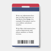 Fire Department Employee Firefighter Photo ID Card Badge (Achterkant)