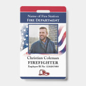 Fire Department Employee Firefighter Photo ID Card Badge (Voorzijde)