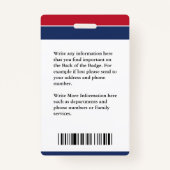 Fire Department Employee Firefighter Photo ID Card Badge (Achterkant)