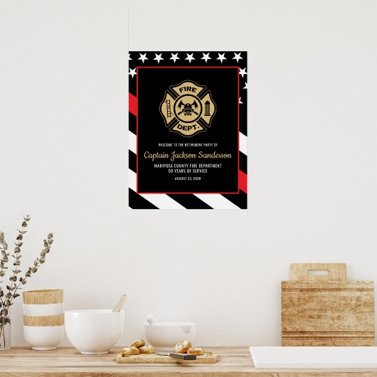Fire Department Firefighter Retirement Welcome Poster (Keuken)