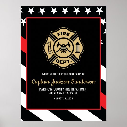 Fire Department Firefighter Retirement Welcome Poster (Voorkant)